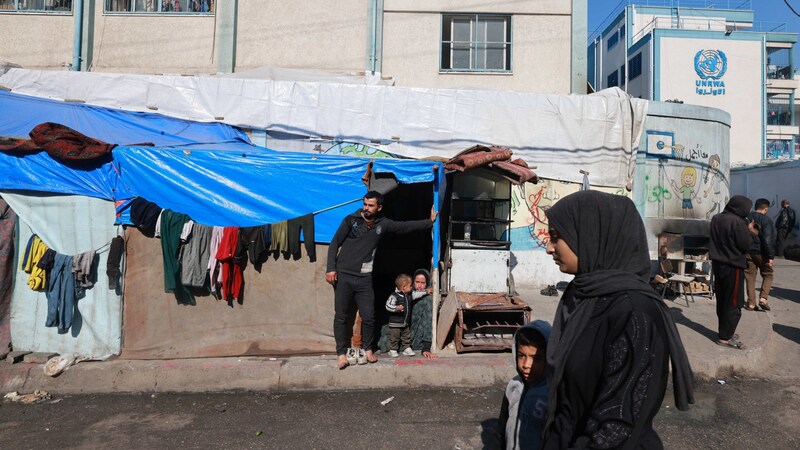 In dieser ehemaligen Schule des UNRWA sind nun Flüchtlinge untergebracht.  (Bild: AFP )