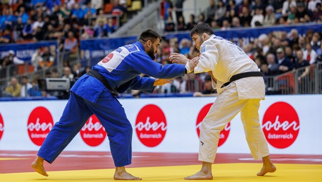 Wachid Borchashvili (right) failed early on in Linz. (Bild: Oliver Sellner)