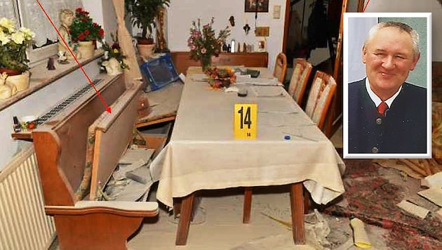 Franz Uchatzi wurde in der Küche seines Hauses tot aufgefunden. (Bild: LKA NÖ, Privat, Krone KREATIV)