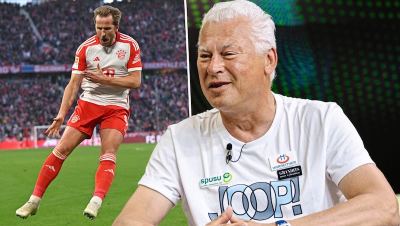 Harry Kane (li.) lässt Toni Polster und Co. hinter sich. (Bild: Mario Urbantschitsch, GEPA)