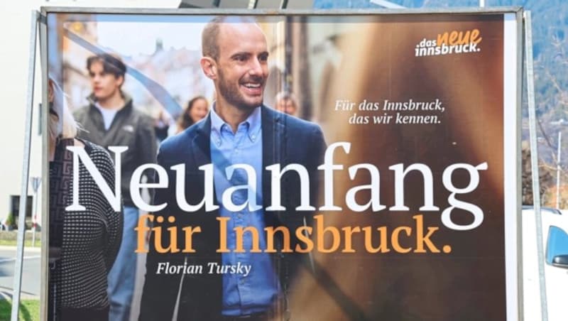 Wahlplakat mit ÖVP-Spitzenkandidat Florian Tursky (Bild: Christof Birbaumer)