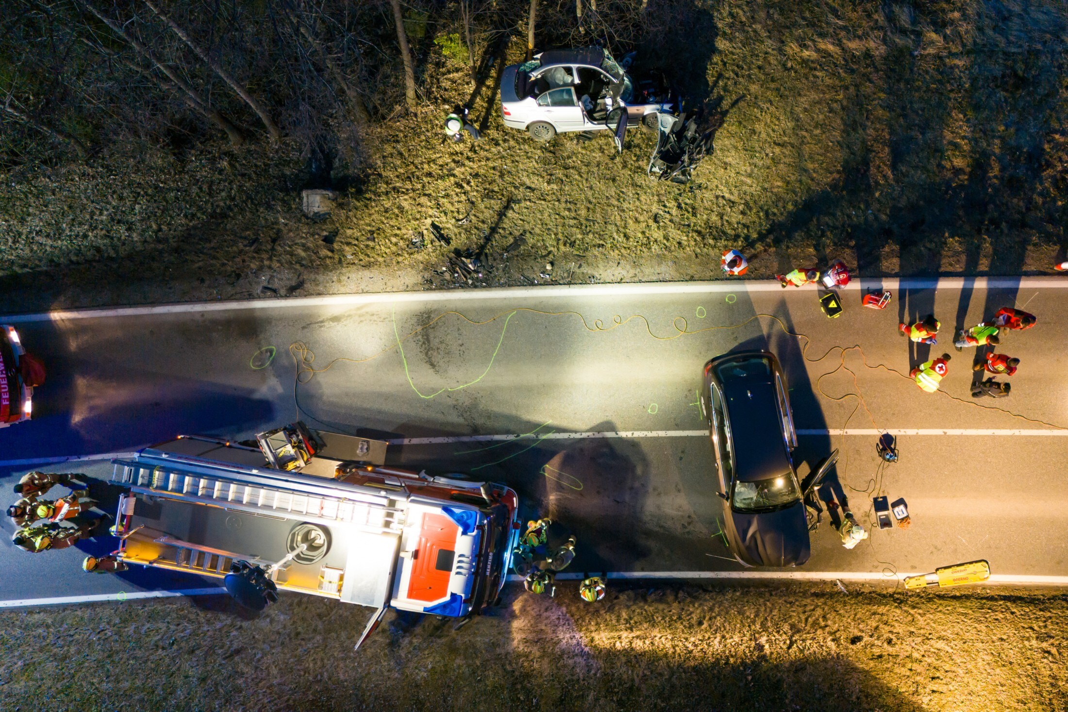 Der Unfallort aus der Vogelperspektive. (Bild: Bernd Hofmeister)