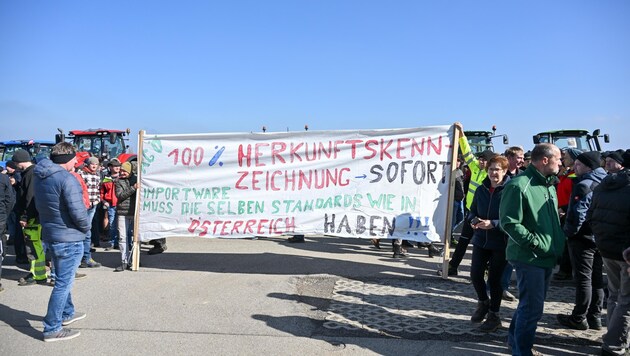 Origin labeling for food is at the top of the list of demands of the protesting farmers. (Bild: Dostal Harald)