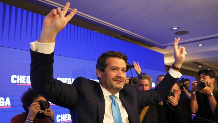 Andre Ventura, leader of the right-wing populist Chega, was jubilant on election night.