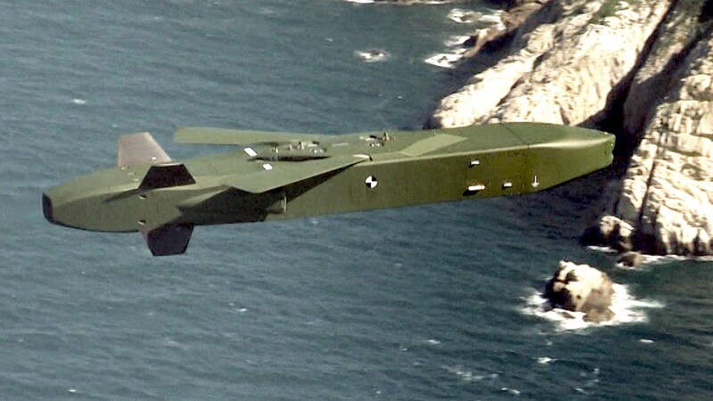 Ein Taurus-Marschflugkörper fliegt während einer Übung vor der Küste Südkoreas (Archivbild). (Bild: AP)