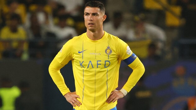 Cristiano Ronaldo regrets his obscene gesture. (Bild: APA/AFP/Fayez NURELDINE)