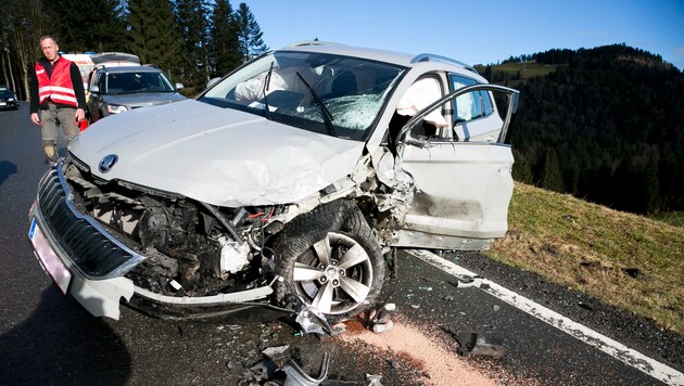 The car of the man who drove into the oncoming lane. (Bild: Mathis Fotografie, Krone KREATIV)