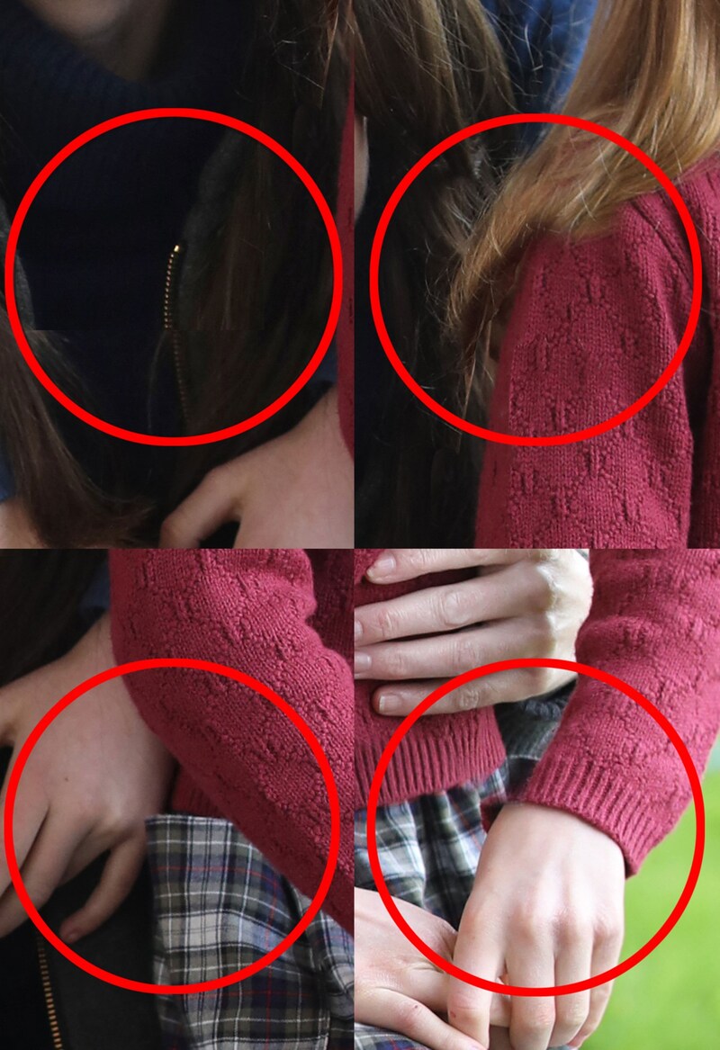 Some of the inconsistencies in Kate's picture. (Bild: APA/AFP/KENSINGTON PALACE/Prince of Wales)