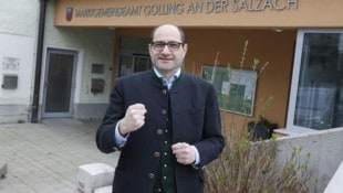 Martin Dietrich ballt die Siegerfaust! Er ist der große Wahlgewinner in Golling und bald neuer Ortschef. „Ich bin immer noch perplex, hätte nie im Leben damit gerechnet“, freut er sich. (Bild: Tschepp Markus)