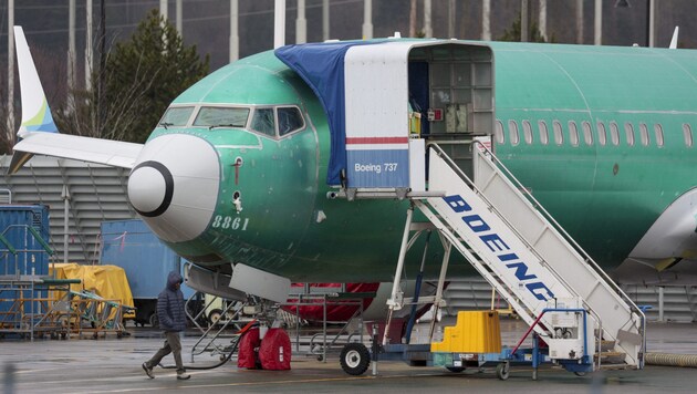 A Boeing 737-8 MAX at the factory in Washington (Bild: AFP)