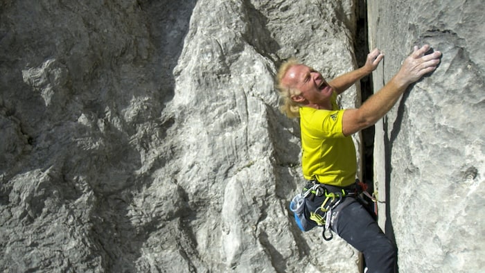 Beat Kammerlander beim Klettern