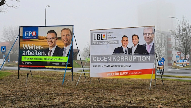 Posters for the 2020 state election: costs are to be limited in the next election campaign. (Bild: Patrick Huber)
