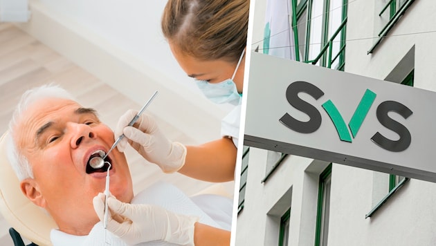 In 2024, SVS policyholders will receive €100 when they visit the dentist as part of the "Smile together" campaign. But only if they are also "digital". (Bild: Markus Tschepp, stock.adobe.com, Krone KREATIV)