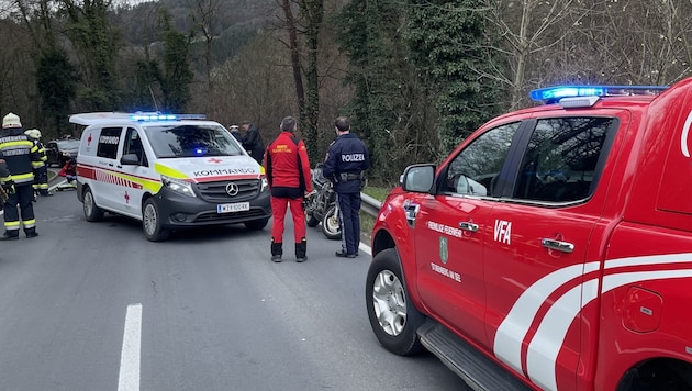 Serious accident in Stubenberg. (Bild: FF Stubenberg am See)