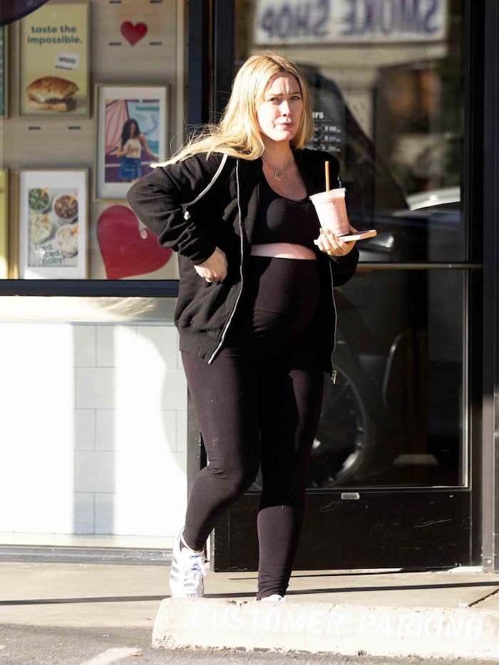 Hilary Duff with a baby bump.