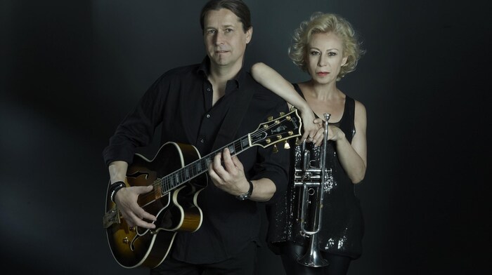 Michaela Rabitsch &amp; Robert Pawlik 4tet perform at the Stubnerkogel summit restaurant. 