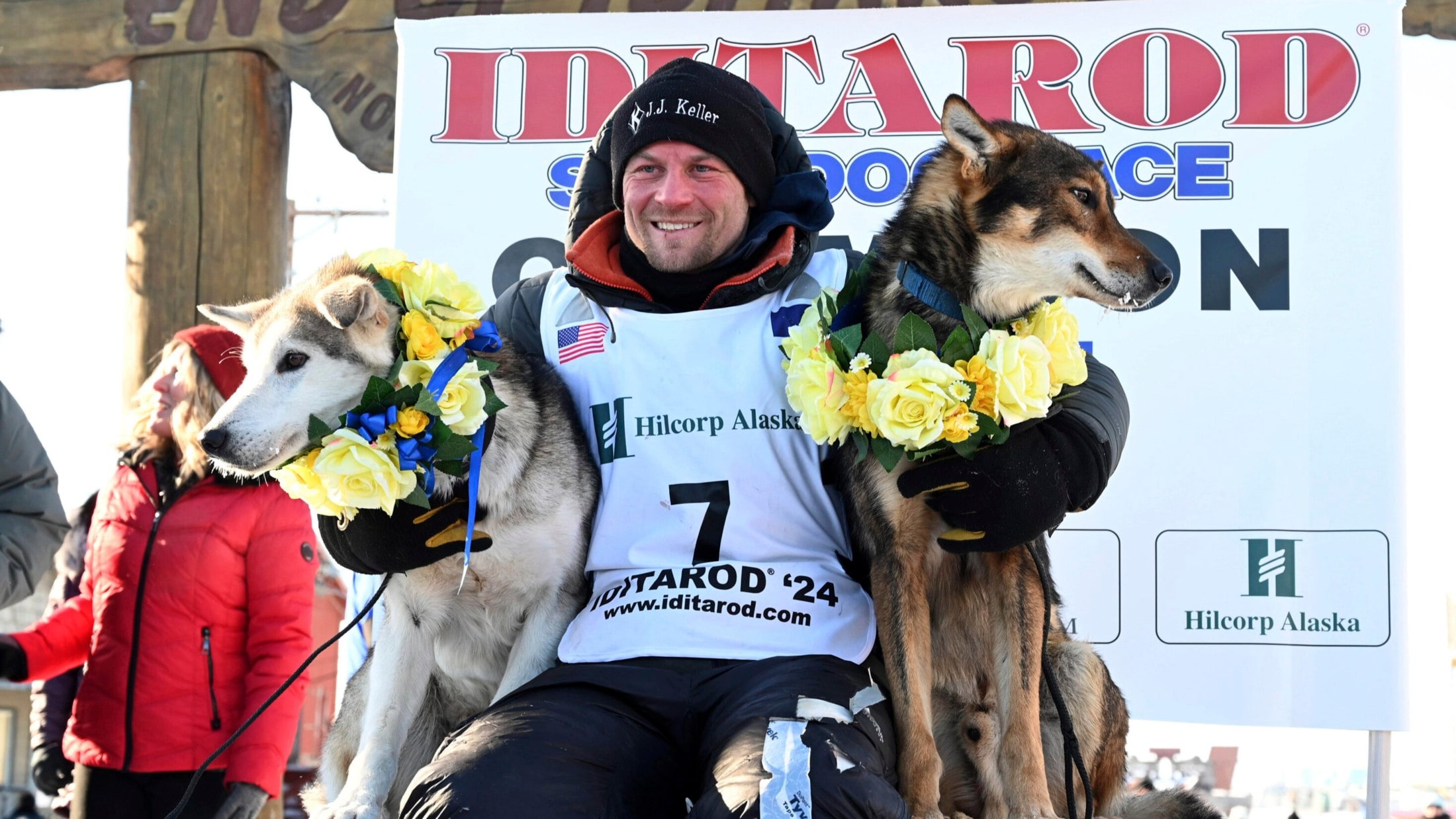 Dallas Seavey mit seinen Hunden (Bild: AP)