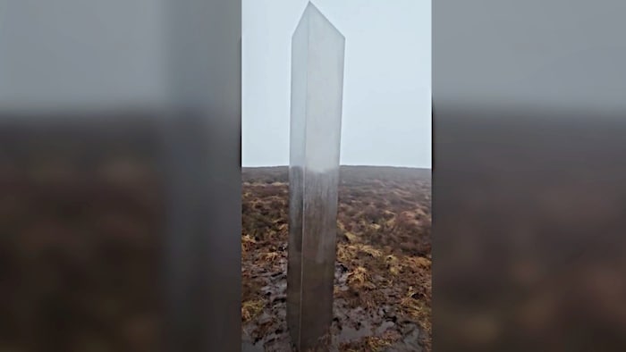 This approximately three-meter-high monolith, which was recently discovered in Wales, is a ...