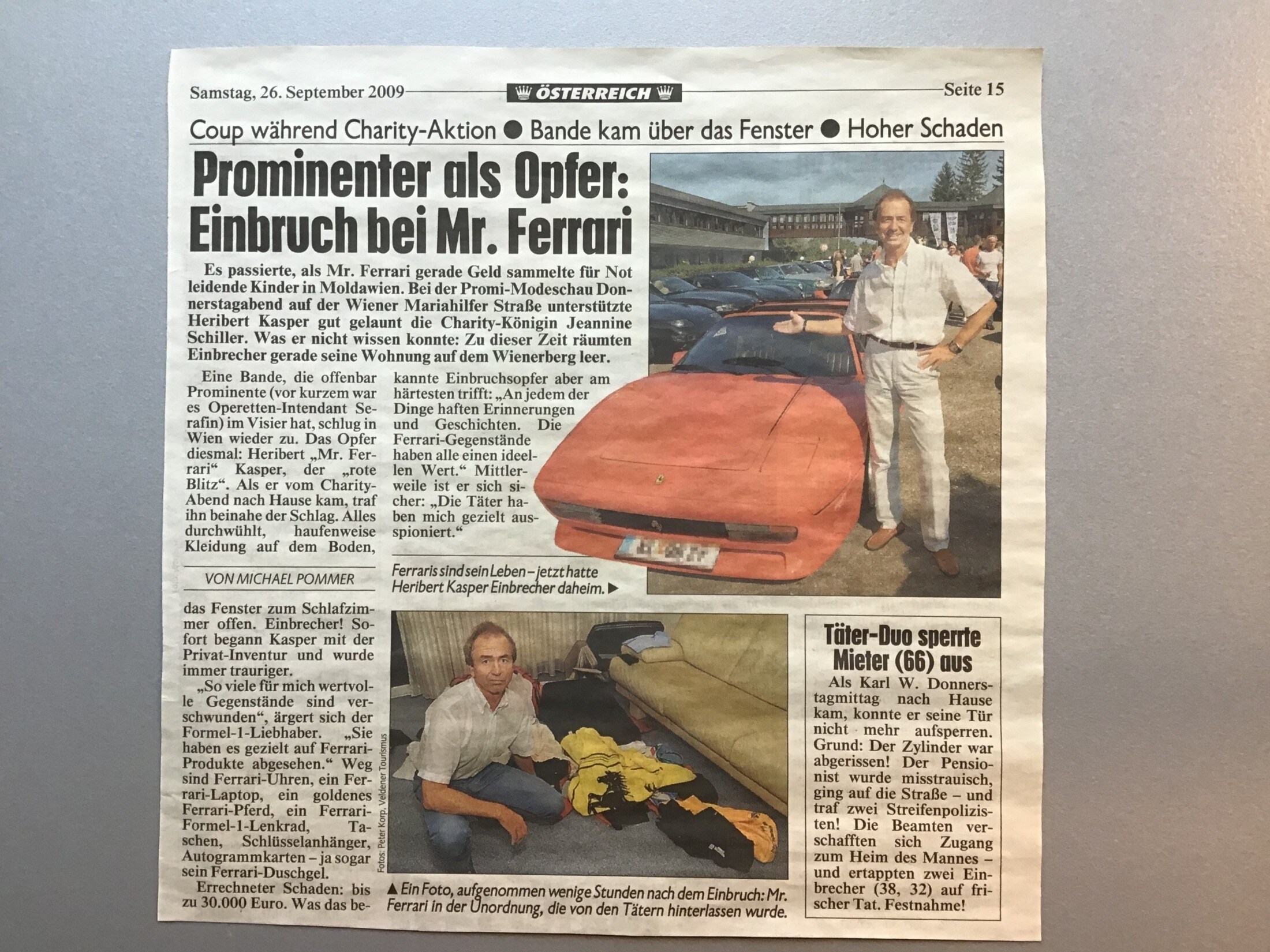El "Krone" también informó. (Bild: zVG Heribert Kasper, Krone Archiv)