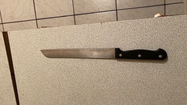 Mit diesem Brotmesser attackierte der 29-Jährige seine eigene Mutter. (Bild: LPD Wien)