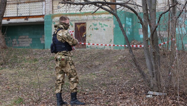 Combatiente voluntario en Belgorod (Bild: AFP)