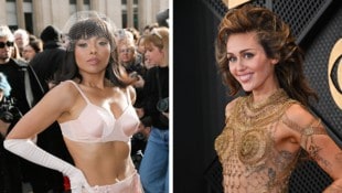 Schauspielerin Kat Graham und Miley Cyrus (Bild: APA/AFP/Robyn BECK, JM HAEDRICH / Action Press/Sipa/picturedesk.com, Krone KREATIV)