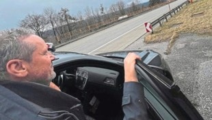 „Spürnase“ Reinhold Wiedergut an einem seiner Hauptarbeitsplätze auf der Südautobahn (Bild: Klaus Loibnegger)