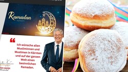 Der Landeshauptmann wünscht auf Facebook einen besinnlichen Ramadan; nicht zur Freude aller Kärntner. Und beim Klagenfurter Fasching kam es zu einem Hoppala. (Bild: Screenshot Facebook/Tanja – stock.adobe.com/Krone KREATIV)