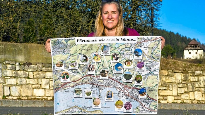 Gemeinderätin Gabi Hadl mit Pörtschacher Naturschönheiten.