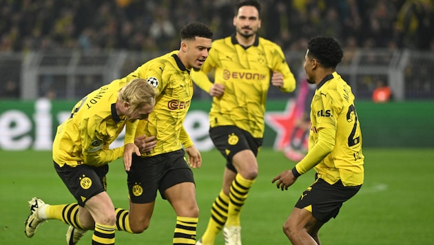 BVB won the second leg of the round of 16 at home against PSV Eindhoven 2:0 with Marcel Sabitzer ... (Bild: AFP)