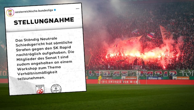 The Bundesliga published a curious statement on its Instagram account. The post was deleted a few minutes later. (Bild: GEPA pictures)