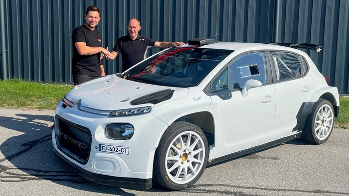 Luca Waldherr (li.) mit seinem „Mentor“, Ex-Weltmeister Manfred Stohl. 