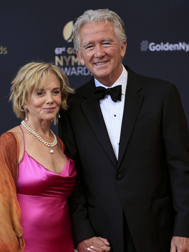 Patrick Duffy mit seiner Partnerin Linda Purl (Bild: APA/AFP/Valery HACHE)