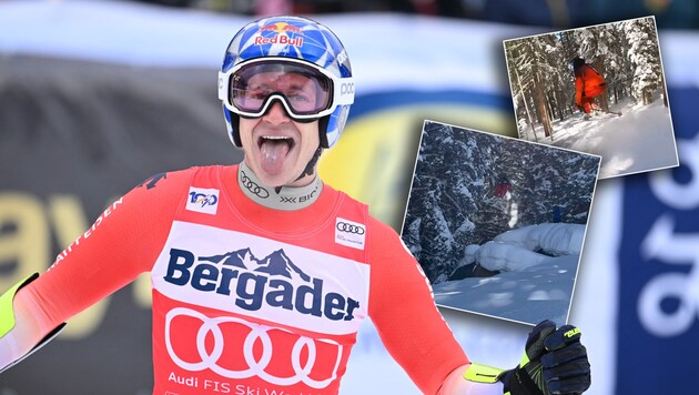 Marco Odermatt und Co. haben Spaß im Tiefschnee.