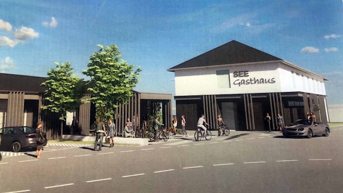 The buildings are being revitalized with wooden structures.