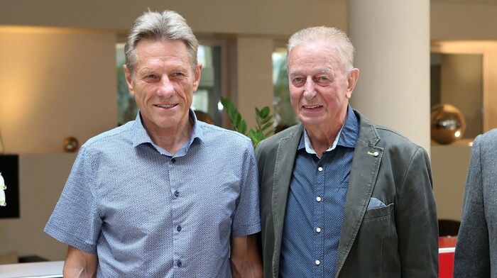 Klagenfurt-Legenden unter sich: Walter Koch mit Walter Ludescher.