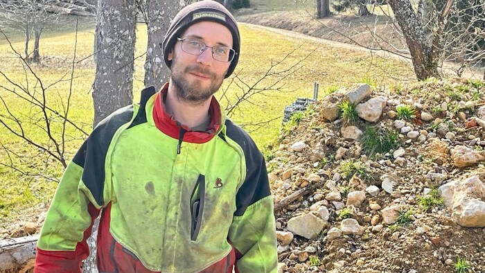 Benedikt Lassnigg aus Slovenjach: „Mit der Mure ist fast der halbe Berg abgerutscht.“