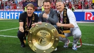 Meister 2023: Christoph Freund, Matthias Jaissle, Stephan Reiter (v. li.).