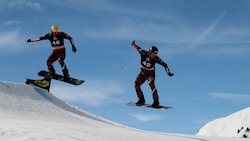 Weltmeister Jakob Dusek und Olympiasieger Alessandro Hämmerle ins im Anflug auf den Heimweltcup in der Silvretta Montafon. (Bild: Peter Weihs/Kronenzeitung)
