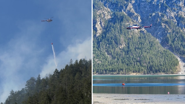 Seit dem frühen Donnerstagnachmittag kämpfen die Einsatzkräfte gegen die Brände an. (Bild: zoom.tirol)