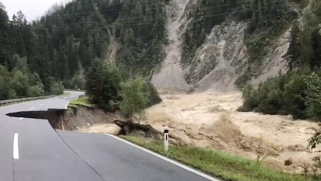 Roads were torn away during a flood in Ötztal last year. (Bild: ZOOM.TIROL)