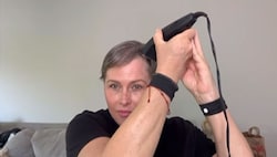 Nicole Eggert hat sich vorsorglich alle Haare abrasiert.