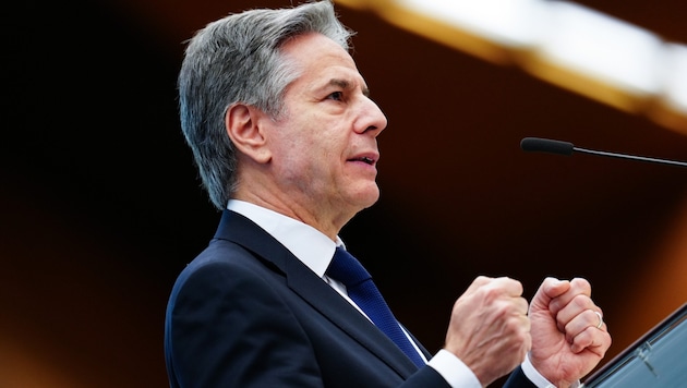 US-Außenminister Antony Blinken bei seiner Rede vor der UNO-Drogenkonferenz (Bild: APA/EVA MANHART)