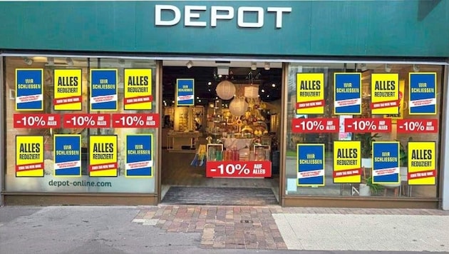The home accessories chain Depot is in financial difficulties. That's why a big sale is now taking place in 26 of its 49 Austrian stores. We list which ones. (Bild: Depot)
