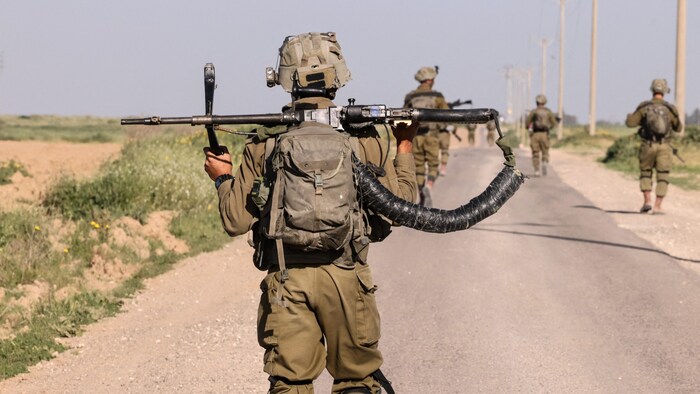 Soldaten der israelischen Armee an der Grenze zum Gazastreifen