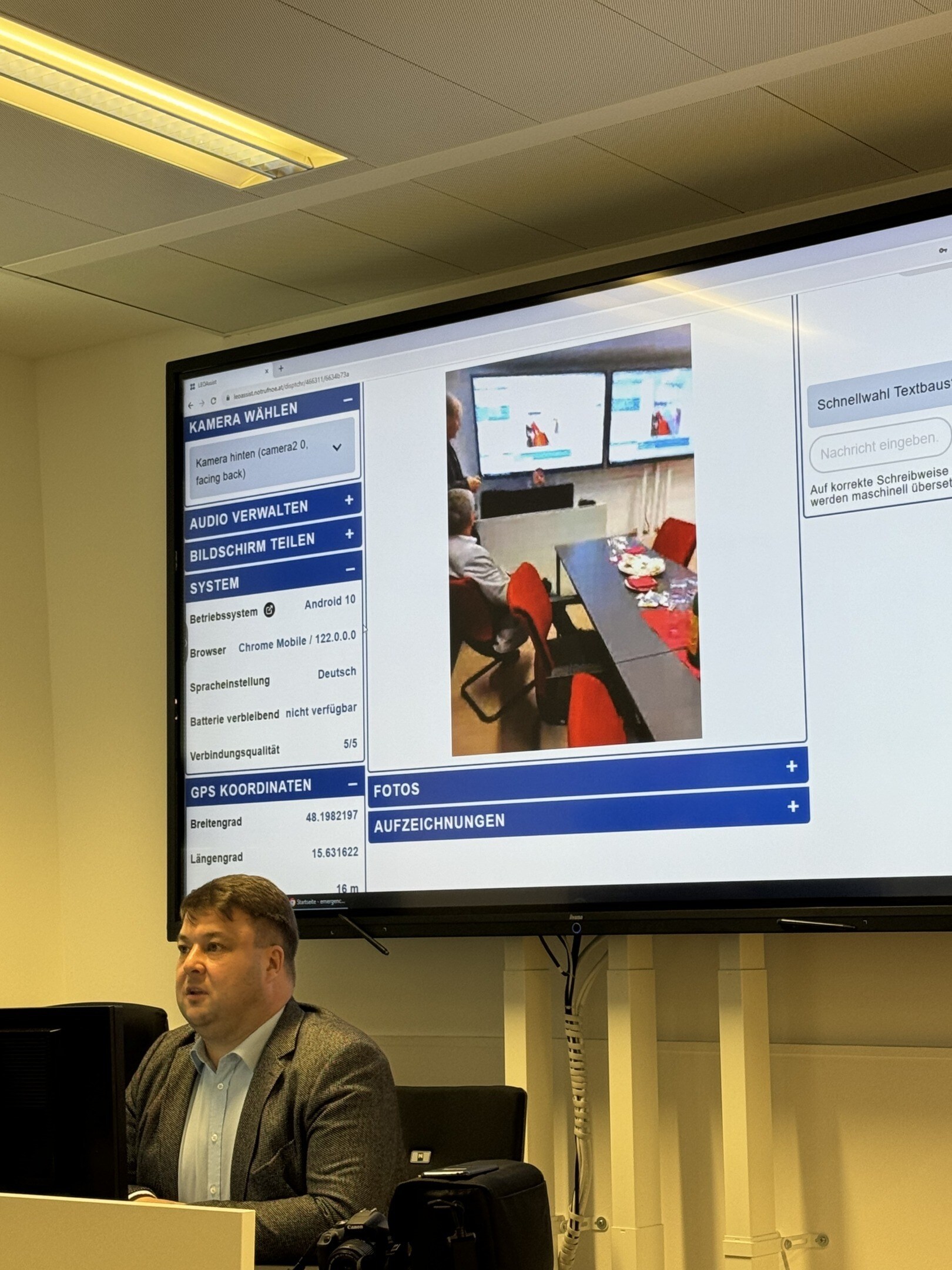 The benefits of the Emergency Eye were demonstrated live. (Bild: Thomas Werth)