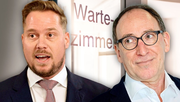 Marco Triller (left) wants answers from Johannes Rauch (Bild: Christof Birbaumer, Christian Jauschowetz, Krone KREATIV)