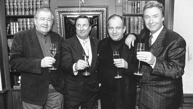 Hans Hoachim Kulenkampff, Teddy Podgorski, Otto Schenk und Peter Alexander  (Bild: Martin Jöchl)