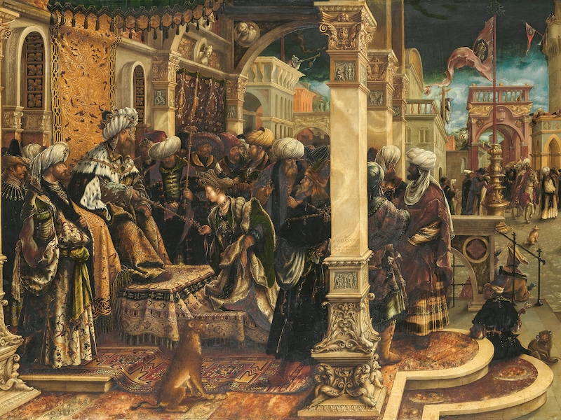 Hans Burgkmairs Gemälde „Esther vor Ahasver“ (Bild: bpk | Bayerische Staatsgemäldesammlungen)