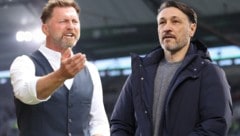 Niko Kovac (re.) musste seinen Posten für Ralph Hasenhüttl (li.) räumen. (Bild: APA/AFP/Ronny HARTMANN, GEPA)